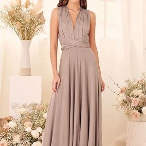 Tricks of the Trade Taupe Maxi Dress